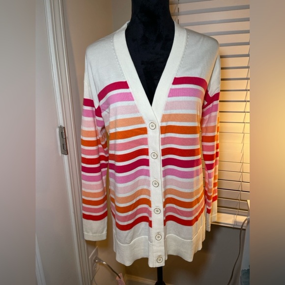 NWOT Women’s‎ Talbots ombré cardigan with gold and pearl buttons - Picture 1 of 10